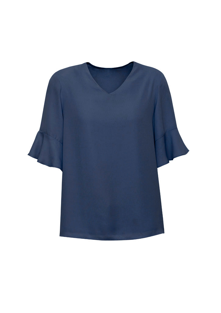 Womens Aria Fluted Sleeve Blouse