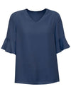 Womens Aria Fluted Sleeve Blouse