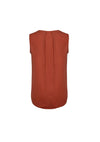 Estelle Womens Sleeveless Pleat Blouse