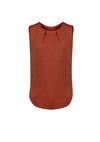 Estelle Womens Sleeveless Pleat Blouse