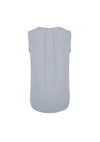 Estelle Womens Sleeveless Pleat Blouse