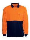 Hi Vis Unisex Long Sleeve Safety Polo With Pocket