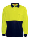 Hi Vis Unisex Long Sleeve Safety Polo With Pocket