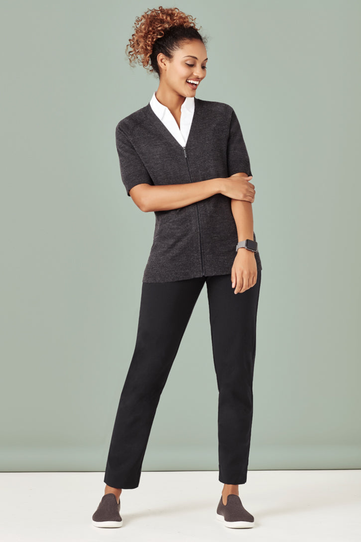 Women's Zip Front Short Sleeve Cardigan