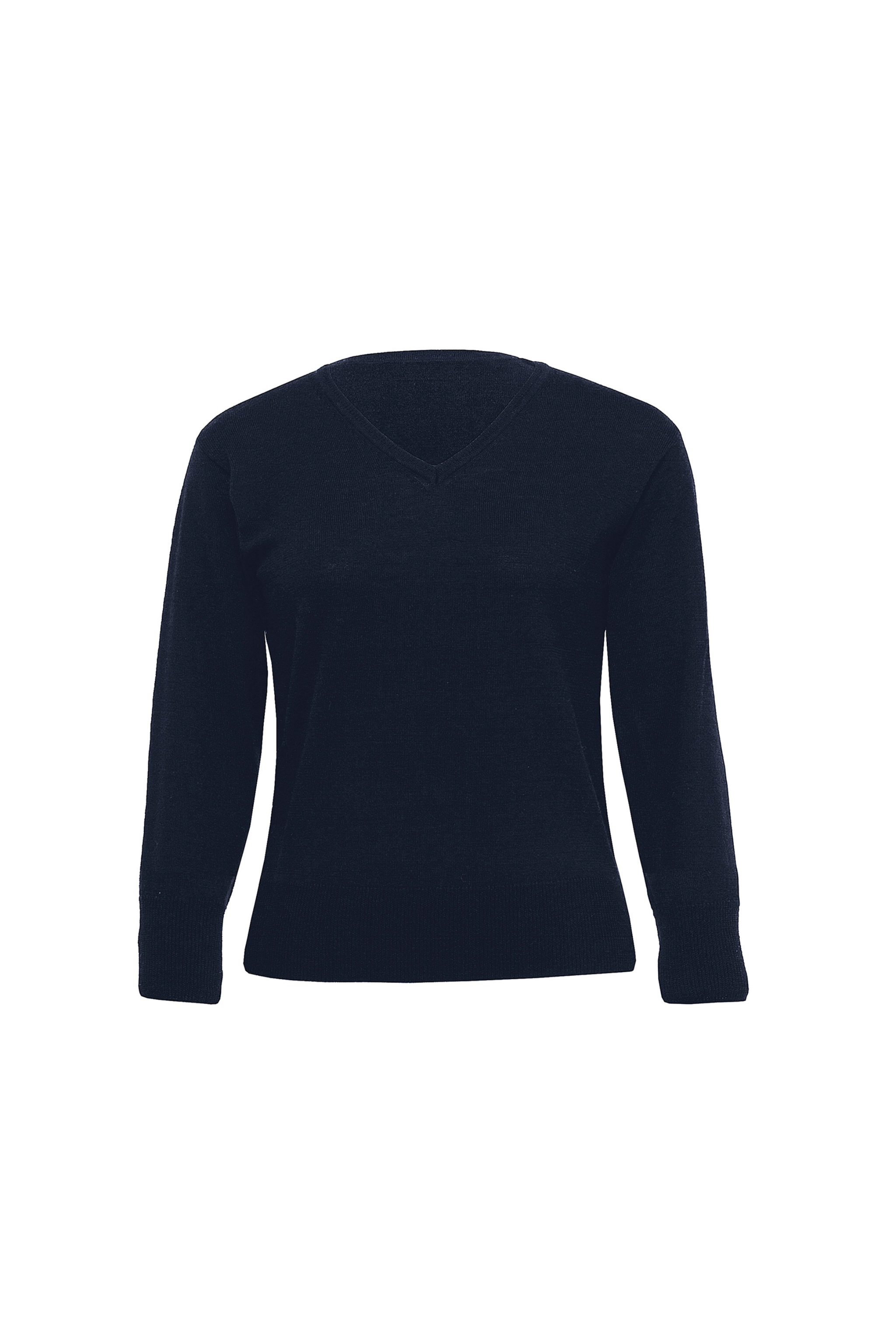 Merino Detailed Vee Pullover Womens