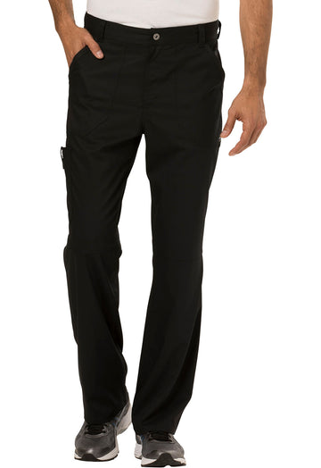 Cherokee Men's WW Revolution Fly Front Drawstring Cargo Pant - Black