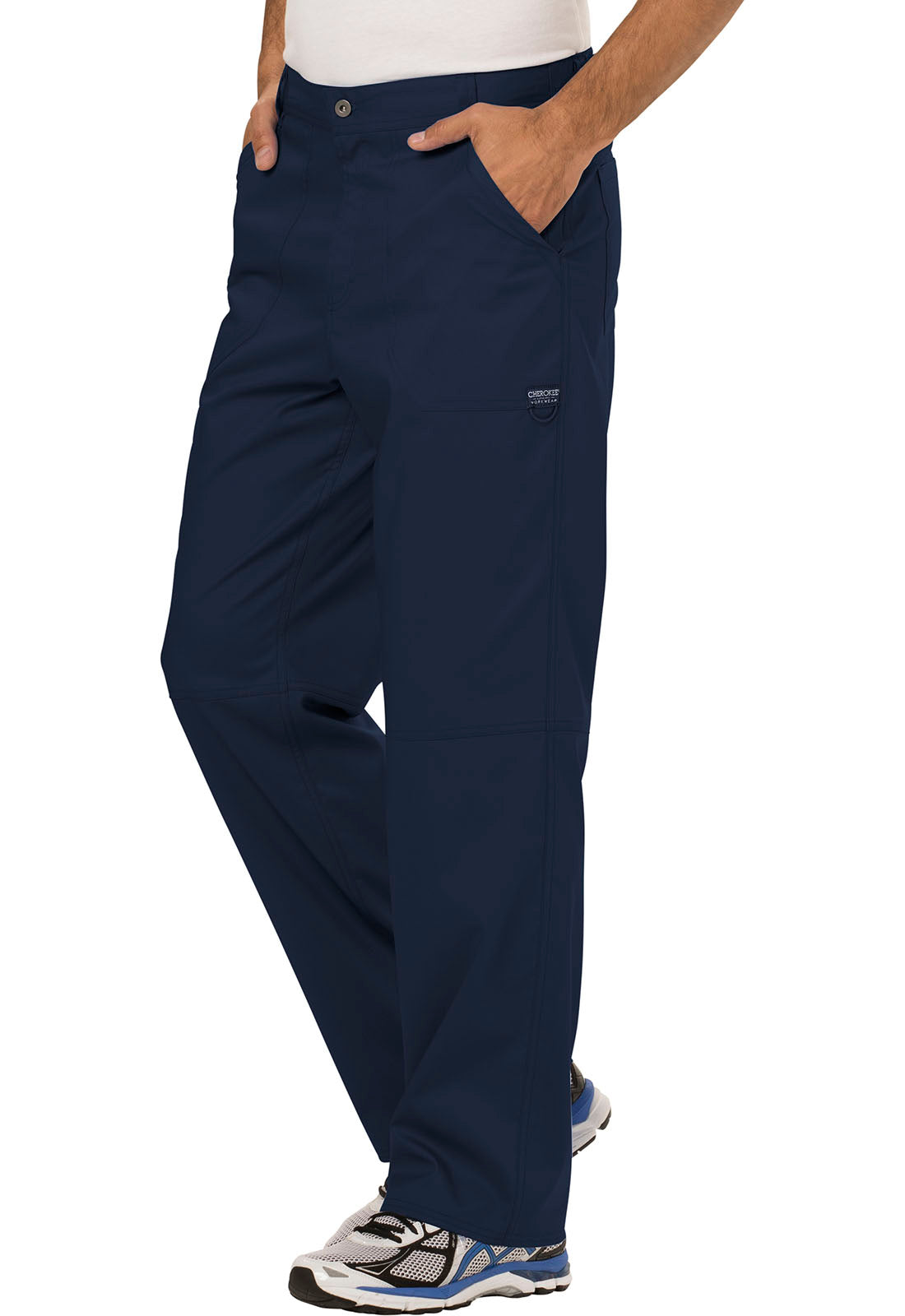 Cherokee Men's WW Revolution Fly Front Drawstring Cargo Pant - Navy