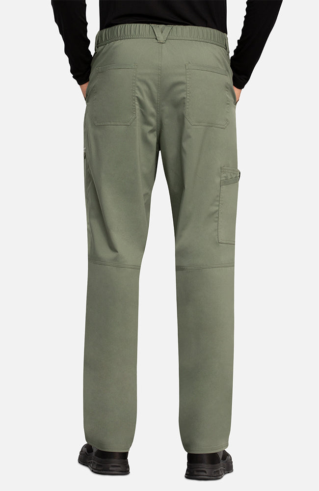 Cherokee Men's WW Revolution Fly Front Drawstring Cargo Pant - Olive