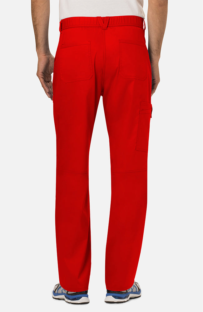 Cherokee Men's WW Revolution Fly Front Drawstring Cargo Pant - Red