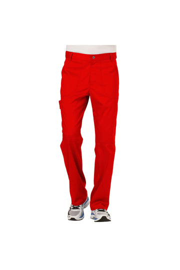 Cherokee Men's WW Revolution Fly Front Drawstring Cargo Pant - Red