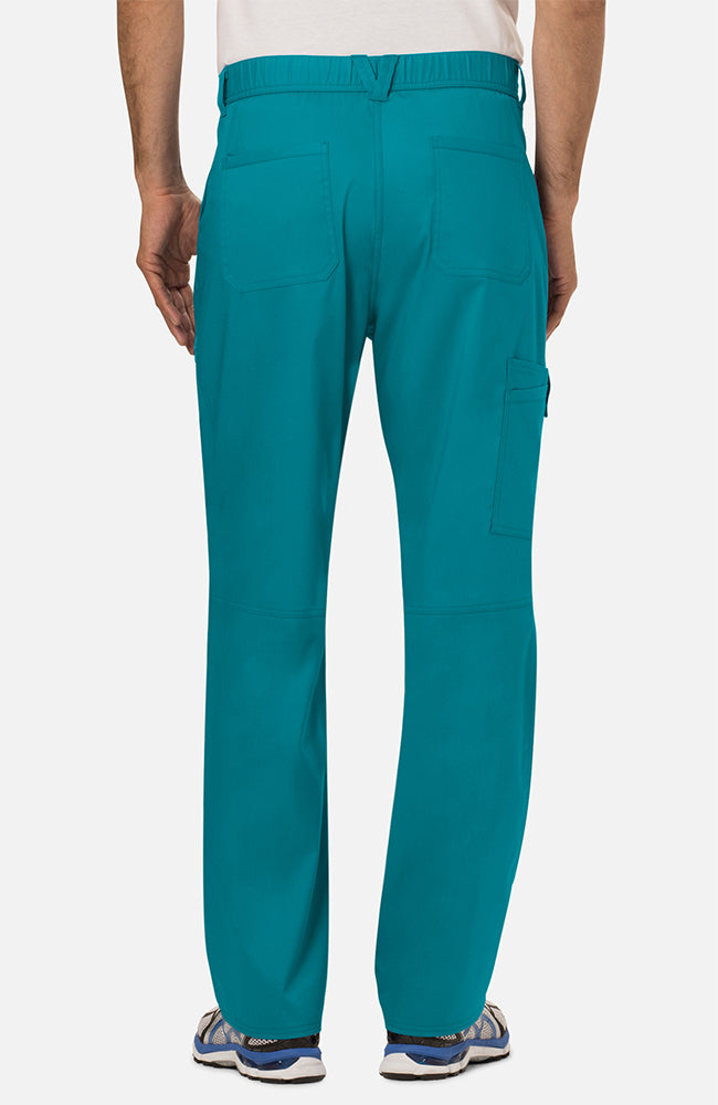 Cherokee Men's WW Revolution Fly Front Drawstring Cargo Pant - Teal Blue