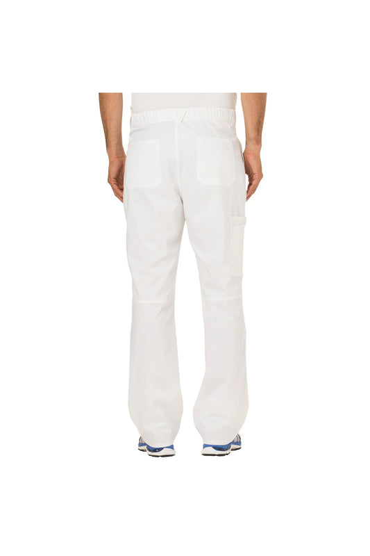 Cherokee Men's WW Revolution Fly Front Drawstring Cargo Pant - White