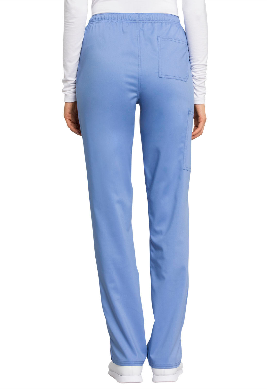 Mid Rise Straight Leg Drawstring Pant - Ciel Blue