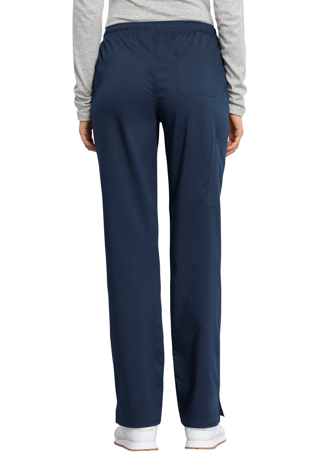 Mid Rise Straight Leg Drawstring Pant - Navy