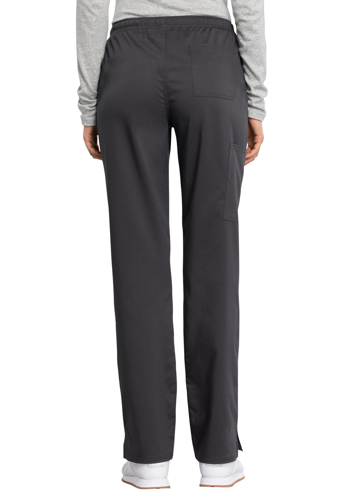 Mid Rise Straight Leg Drawstring Pant - Pewter