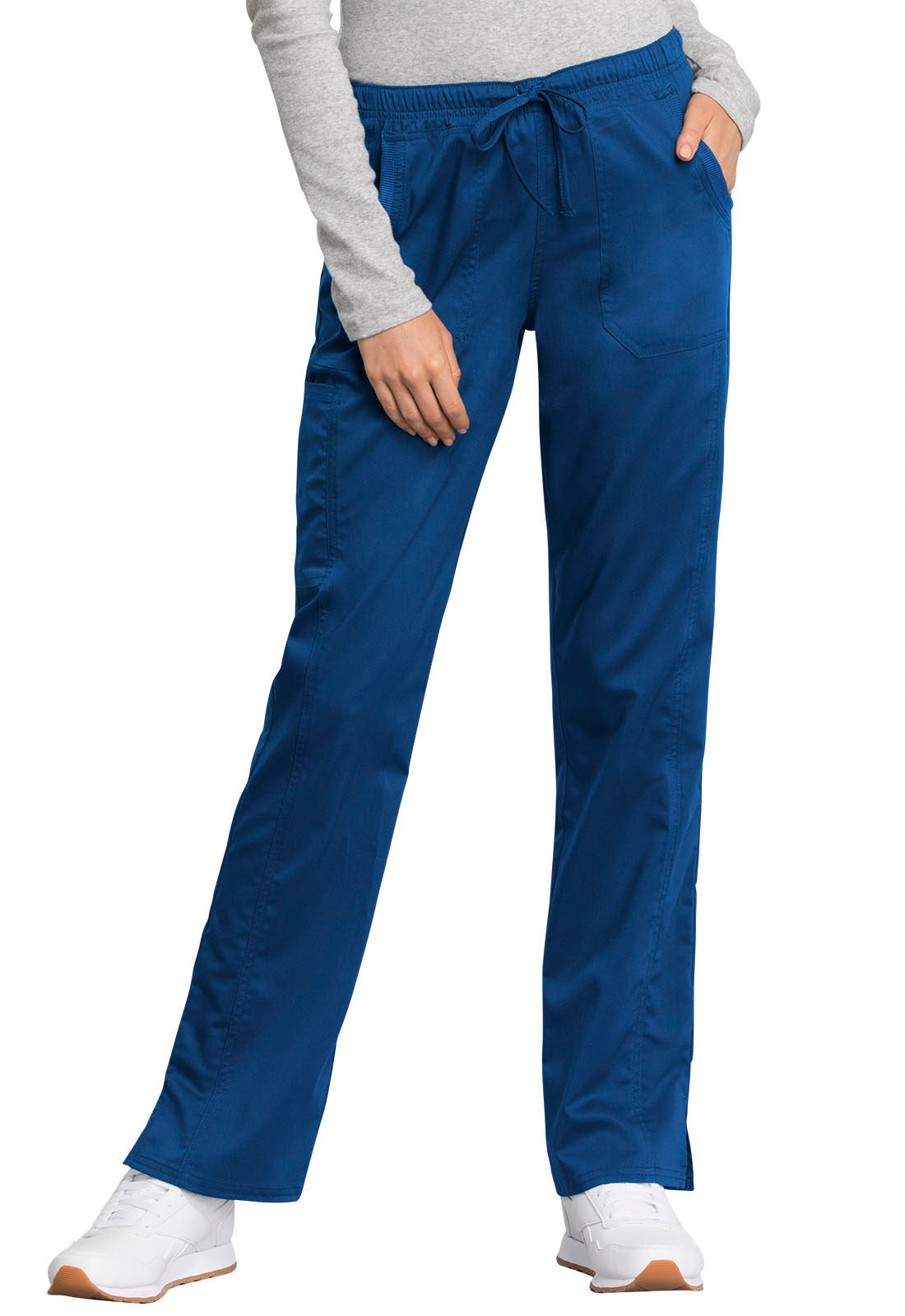 Mid Rise Straight Leg Drawstring Pant - Royal