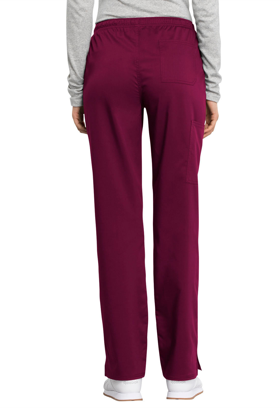 Mid Rise Straight Leg Drawstring Pant - Wine