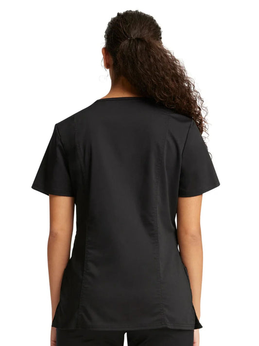 Cherokee Womens' WW Revolution Mock Wrap Top - Black