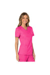 Cherokee Womens' WW Revolution Mock Wrap Top - Electric Pink