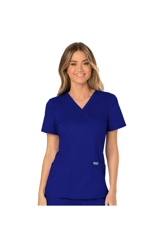 Cherokee Womens' WW Revolution Mock Wrap Top - Galaxy Blue