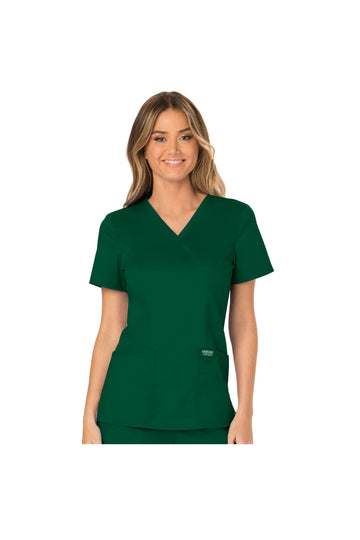 Cherokee Womens' WW Revolution Mock Wrap Top - Hunter Green