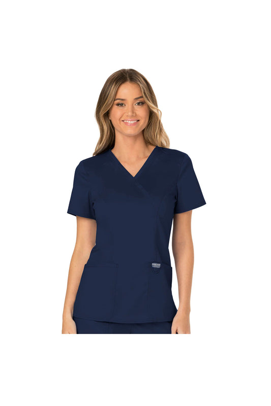 Cherokee Womens' WW Revolution Mock Wrap Top - Navy