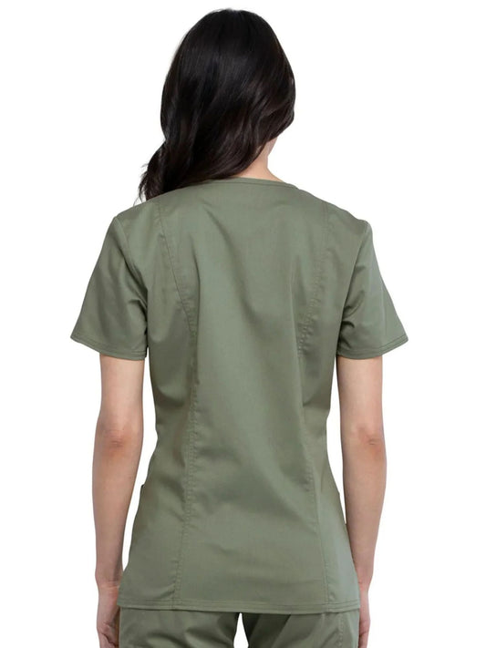 Cherokee Womens' WW Revolution Mock Wrap Top - Olive