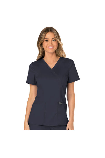 Cherokee Womens' WW Revolution Mock Wrap Top - Pewter
