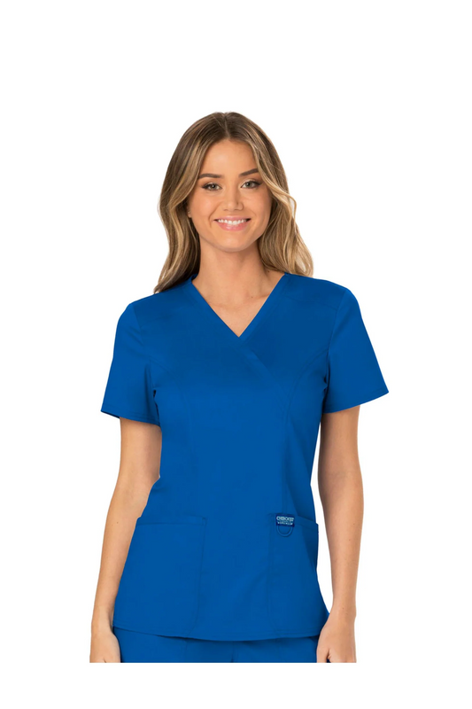 Cherokee Womens' WW Revolution Mock Wrap Top - Royal