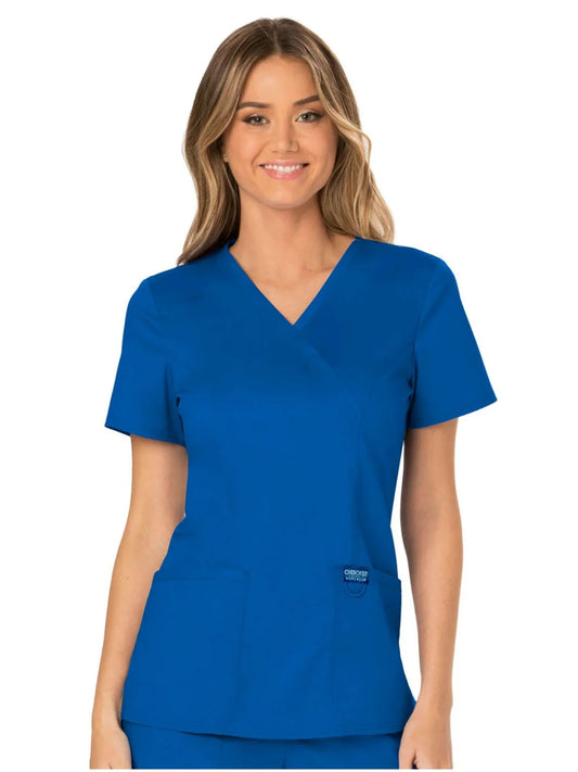 Cherokee Womens' WW Revolution Mock Wrap Top - Royal