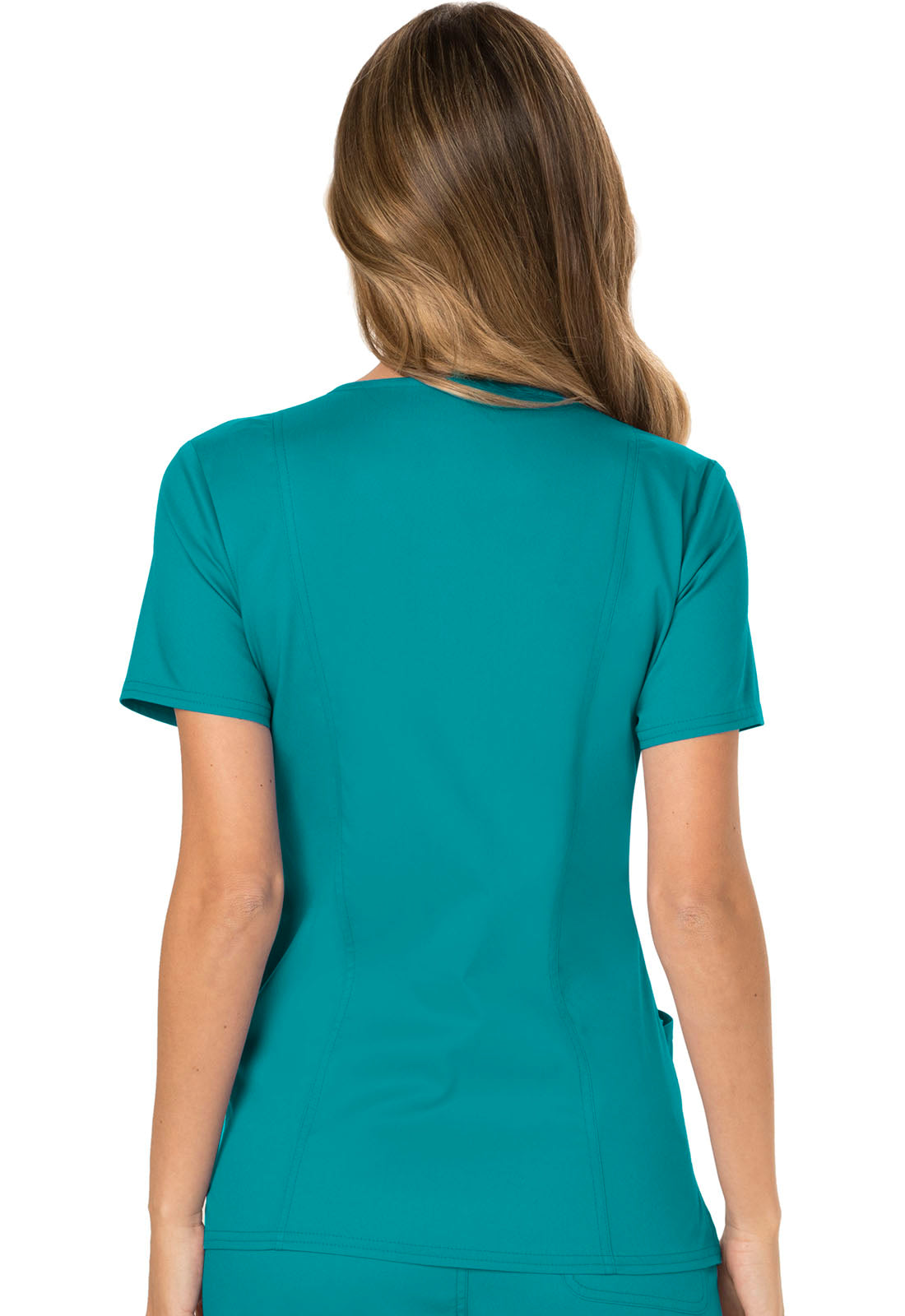 Cherokee Womens' WW Revolution Mock Wrap Top - Teal Blue