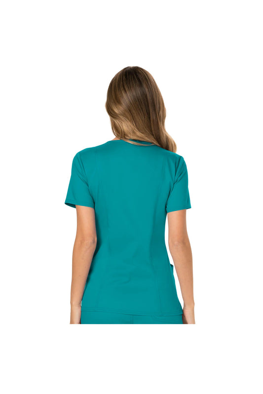 Cherokee Womens' WW Revolution Mock Wrap Top - Teal Blue