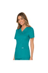 Cherokee Womens' WW Revolution Mock Wrap Top - Teal Blue