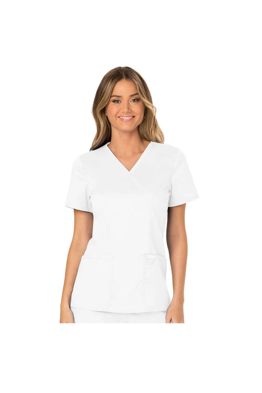 Cherokee Womens' WW Revolution Mock Wrap Top - White