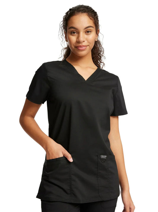 Cherokee Women's WW Revolution V-Neck Top - Black