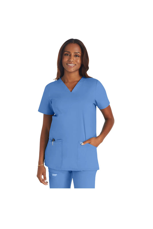 Cherokee Women's WW Revolution V-Neck Top - Ciel