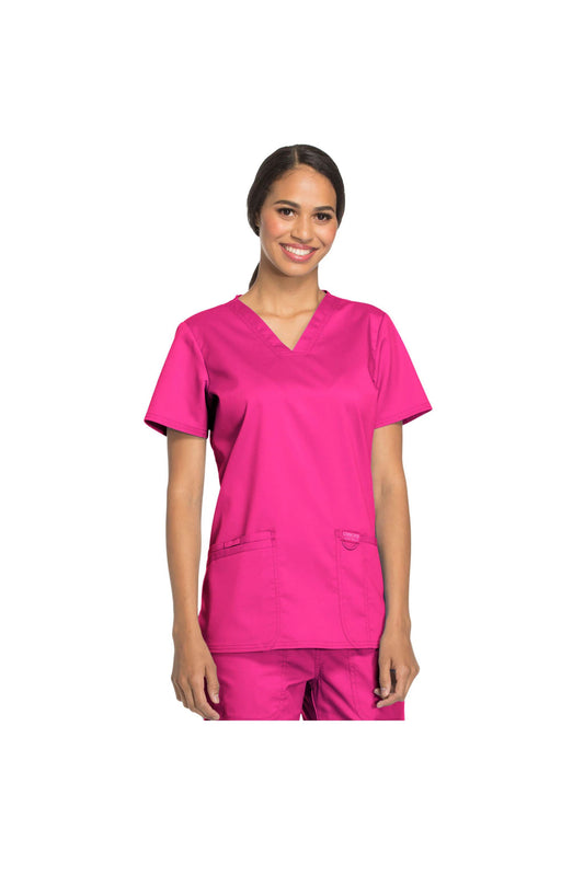 Cherokee Women's WW Revolution V-Neck Top - Electric Pink