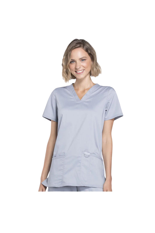 Cherokee Women's WW Revolution V-Neck Top - Grey