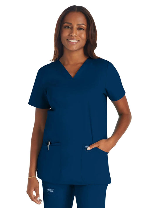 Cherokee Women's WW Revolution V-Neck Top - Navy