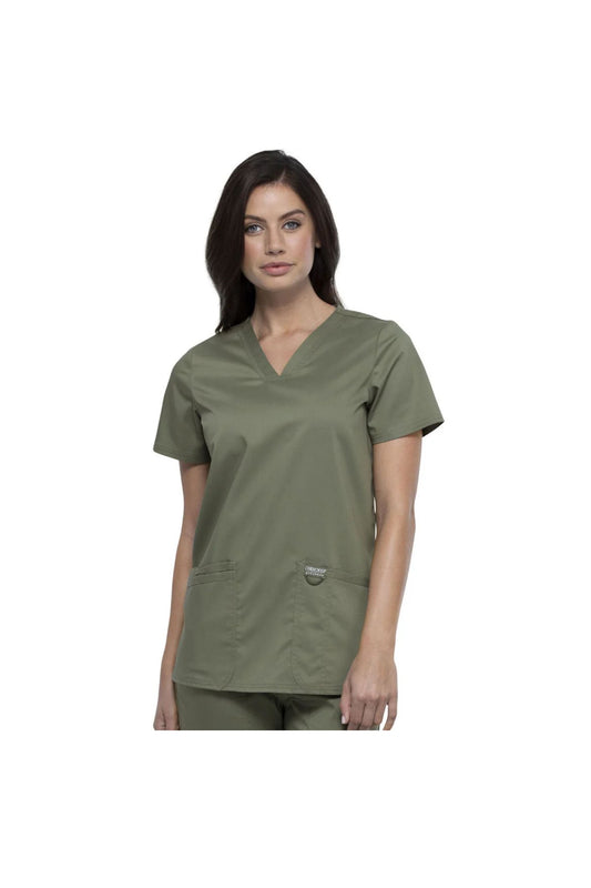 Cherokee Women's WW Revolution V-Neck Top - Olive