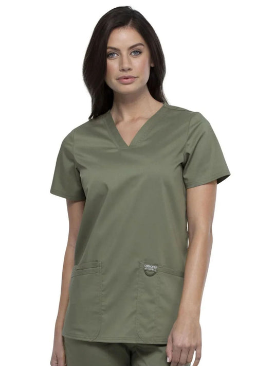 Cherokee Women's WW Revolution V-Neck Top - Olive