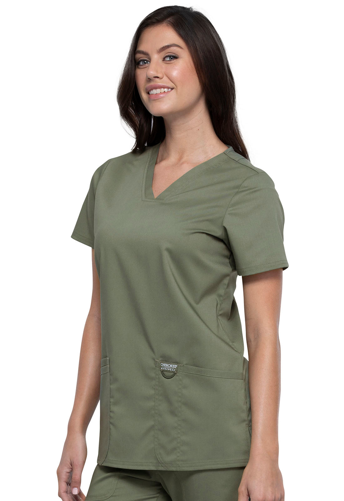 Cherokee Women's WW Revolution V-Neck Top - Olive