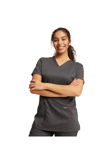 Cherokee Women's WW Revolution V-Neck Top - Pewter