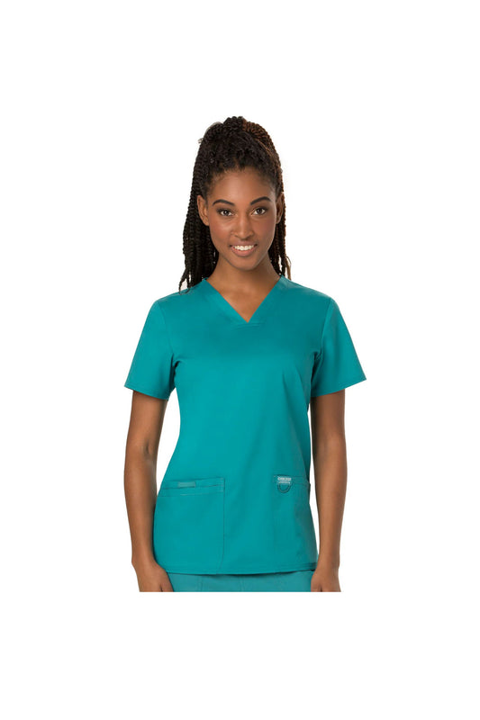 Cherokee Women's WW Revolution V-Neck Top - Teal Blue