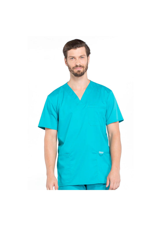 Cherokee Men's WW Revolution V-Neck Top - Teal Blue