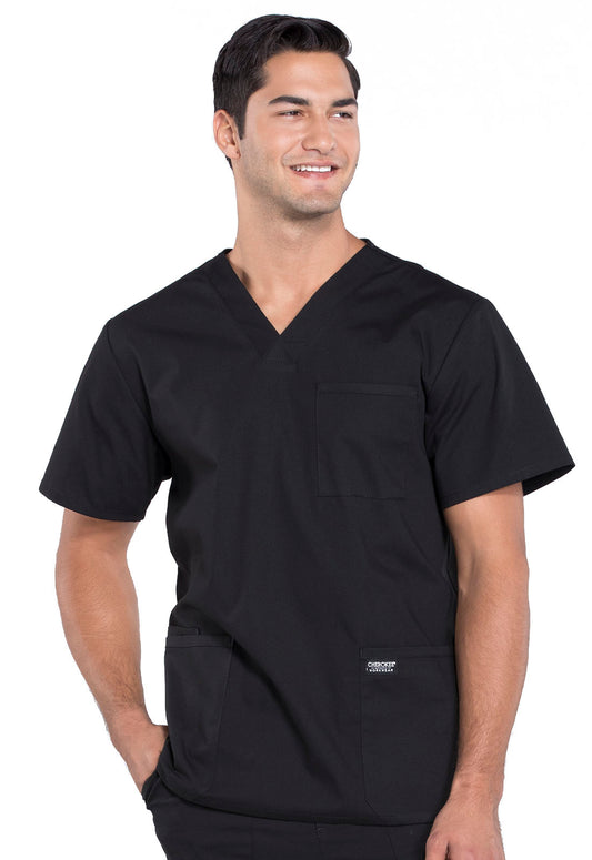 WW Professionals Men's Scrub V-Neck Top