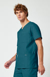WW Professionals Men's Scrub V-Neck Top