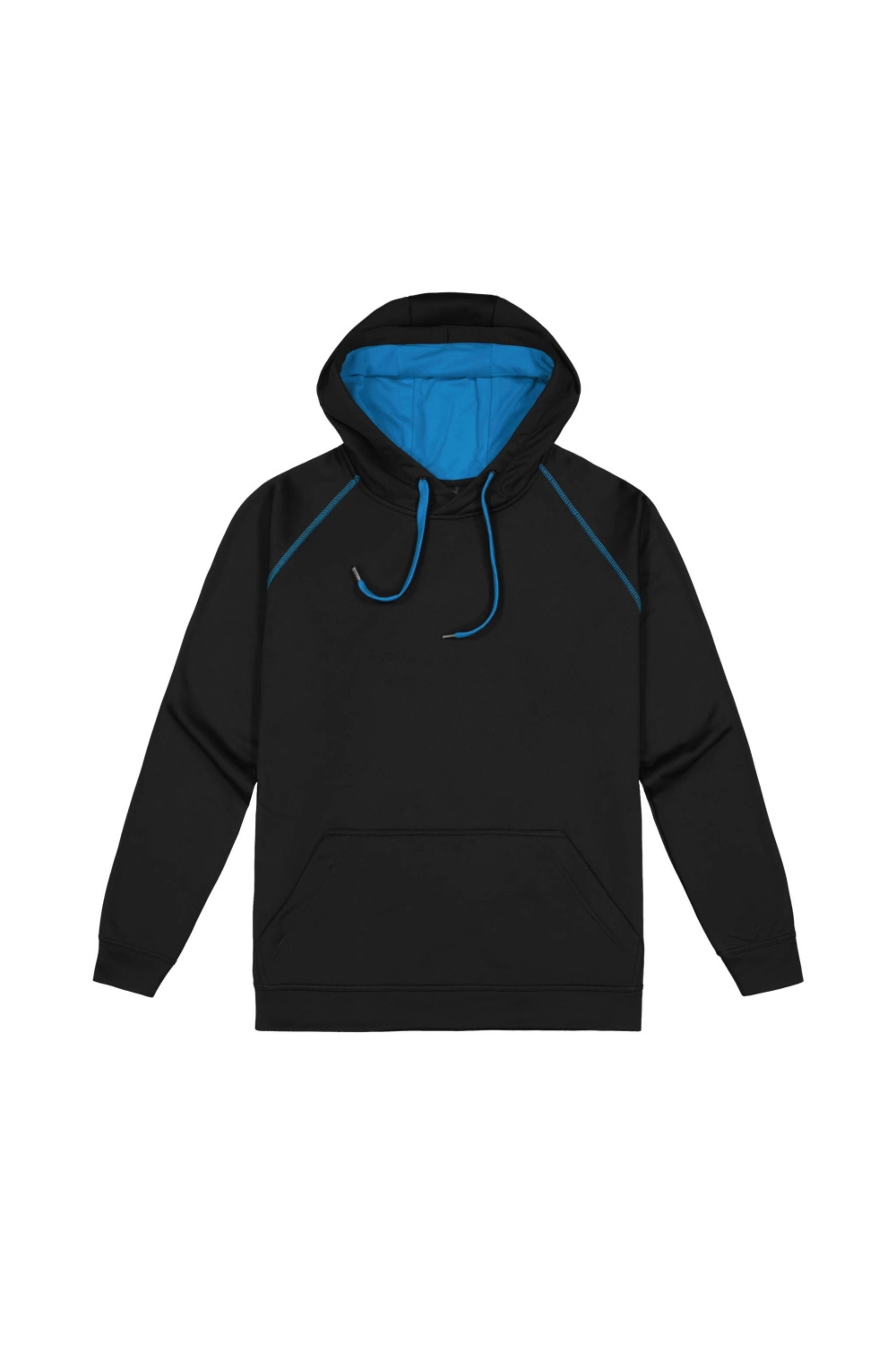 Performance Pullover Hoodie - Black/Aqua