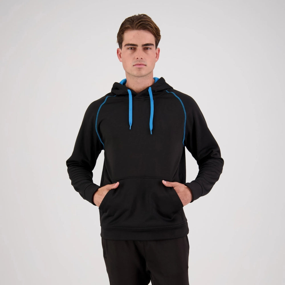 Performance Pullover Hoodie - Black/Aqua