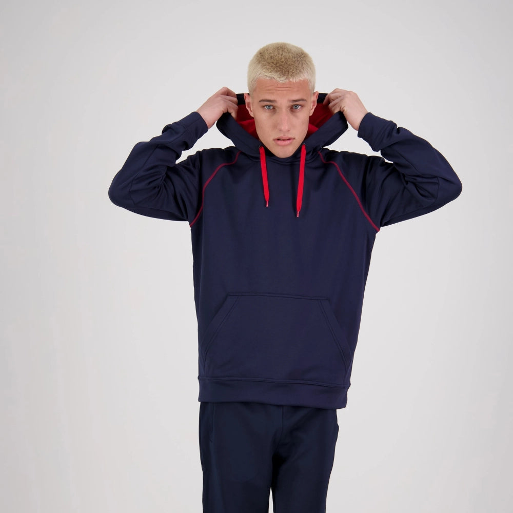 Performance Pullover Hoodie - Navy/Red